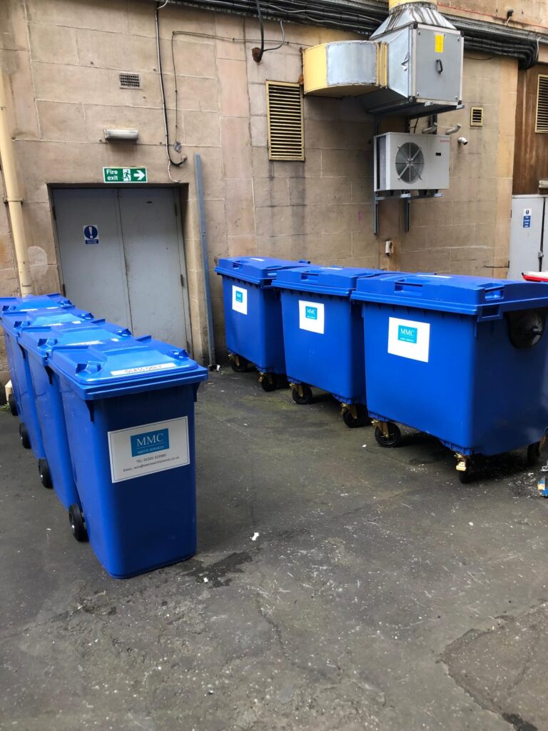 MMC bins in a tidy Glasgow tenement backcourt