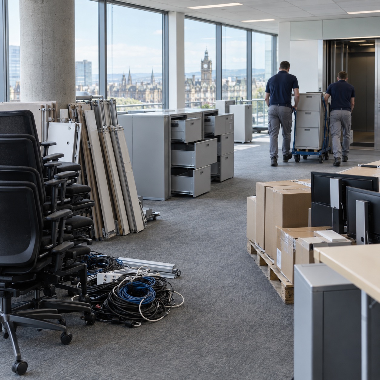 Office clearance team at work in Glasgow